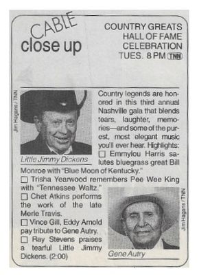 Dickens, Little Jimmy--Gene Autry / Country Greats Hall of Fame Celebration / 1996