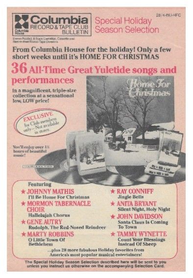 Columbia Record and Tape Club / Various Artists: Home for Christmas / 1980