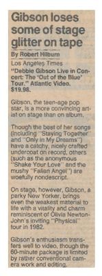 Gibson, Debbie / Gibson Loses Some of Stage Glitter on Tape / 1987