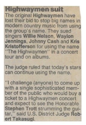 Highwaymen, The / Highwaymen Suit / 1990