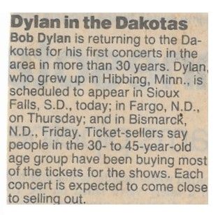 Dylan, Bob / Dylan in the Dakotas / 1990