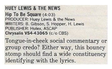 Lewis, Huey (+ The News) / Hip to Be Square / 1986
