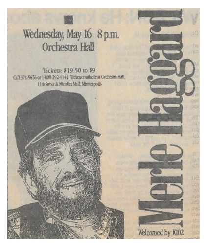 Haggard, Merle / Minneapolis, MN (Orchestra Hall) / 1990