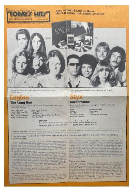 Eagles--Styx / The Long Run--Cornerstone / 1980