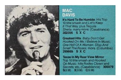 Davis, Mac / It's Hard to be Humble / 1980