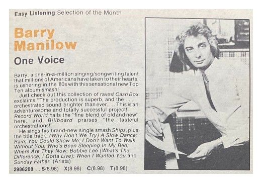 Manilow, Barry / One Voice / 1979