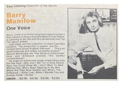 Manilow, Barry / One Voice / 1979
