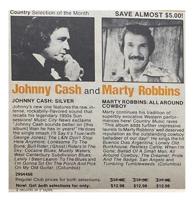 Cash, Johnny--Marty Robbins / Silver--All Around Cowboy / 1979