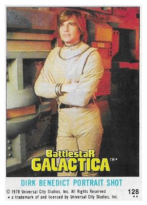 Battlestar Galactica / Dirk Benedict Portrait Shot / Topps #128 / 1978