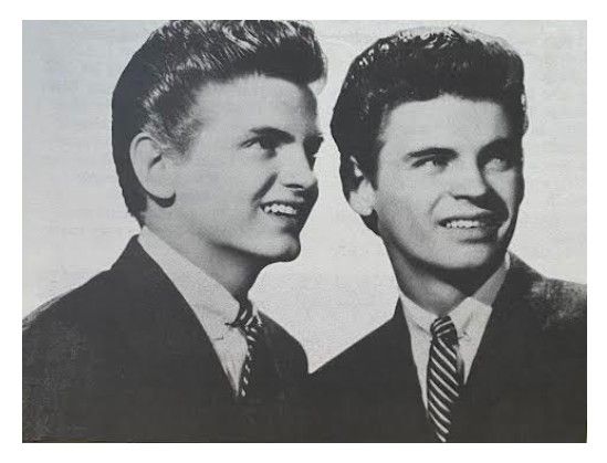 Everly Brothers, The / Wearing Suits + Striped Ties, Phil at Left / 1957