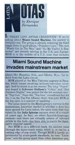 Estefan, Gloria / Miami Sound Machine Invades Mainstream Market / 1986