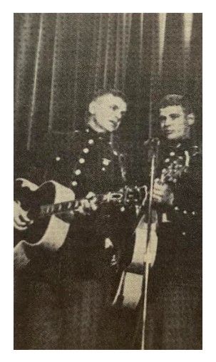 Everly Brothers, The / On Stage in Their Marine Uniforms