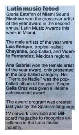 Estefan, Gloria / Latin Music Feted / 1989