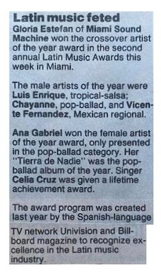 Estefan, Gloria / Latin Music Feted / 1989
