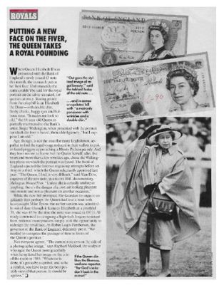 Queen Elizabeth II / Putting a New Face on the Fiver / 1990