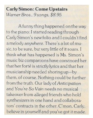 Simon, Carly / Come Upstairs / 1981