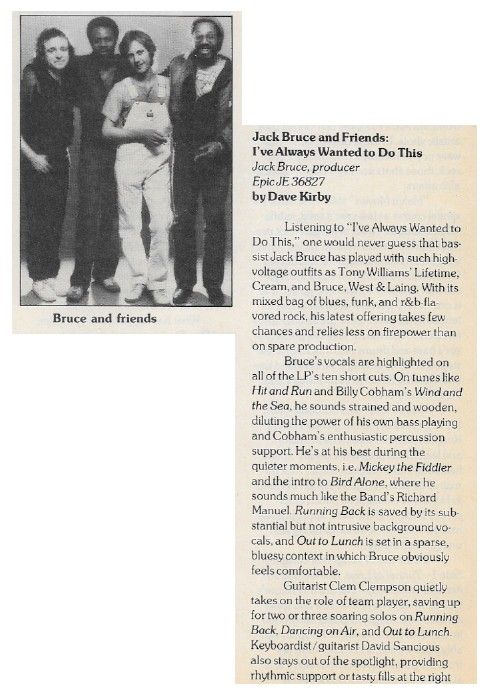 Bruce, Jack / I've Always Wanted to do This / 1981