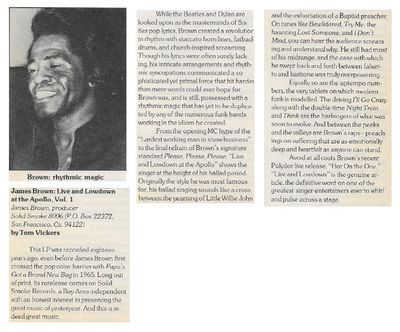 Brown, James / Live and Lowdown at the Apollo, Vol. 1 / 1981