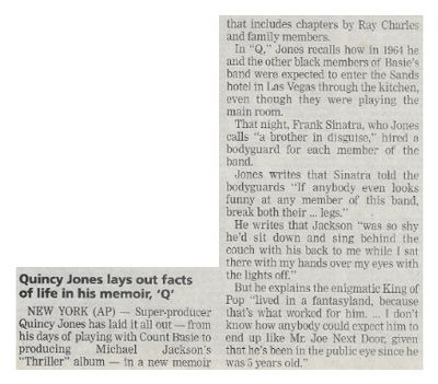 Jones, Quincy / Quincy Jones Lays Out Facts of Life in His Memoir, 'Q' / 2001