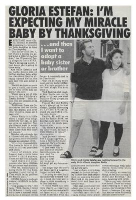 Estefan, Gloria / I'm Expecting My Miracle Baby By Thanksgiving / 1994