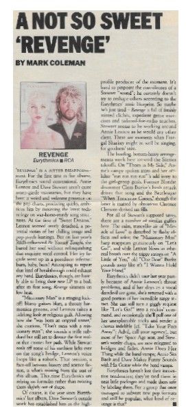 Eurythmics / Revenge / 1986