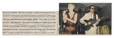 Eurythmics / Pop Music is a Funny Art Form / 1989