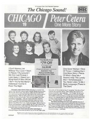Chicago / Chicago 19--Peter Cetera--One More Story / 1988