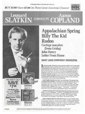 Slatkin, Leonard / Conducts Aaron Copland / 1988
