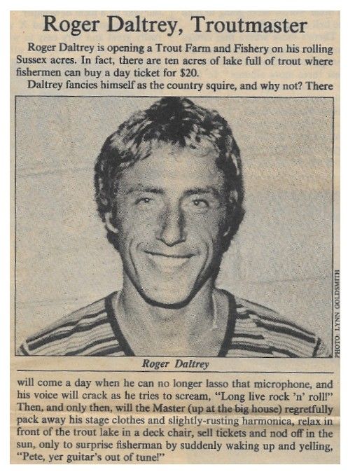 Daltrey, Roger / Roger Daltrey, Troutmaster / 1983