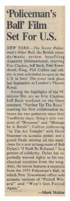 Various Artists / Policeman's Ball Film Set for U.S. / 1983