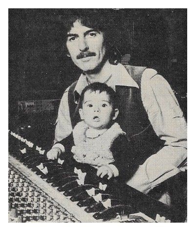 Harrison, George / With Son Dhani in Studio / 1970s