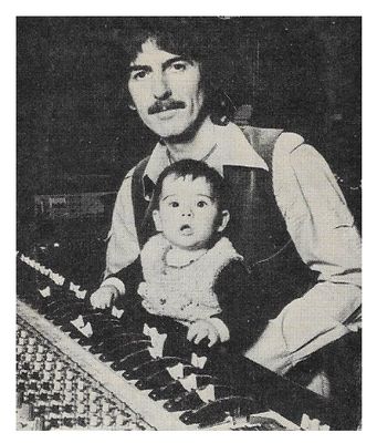 Harrison, George / With Son Dhani in Studio / 1970s