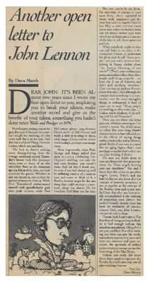 Lennon, John / Another Open Letter to John Lennon / 1976