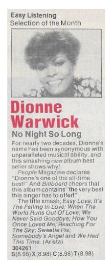 Warwick, Dionne / No Night So Long / 1980
