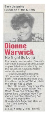 Warwick, Dionne / No Night So Long / 1980