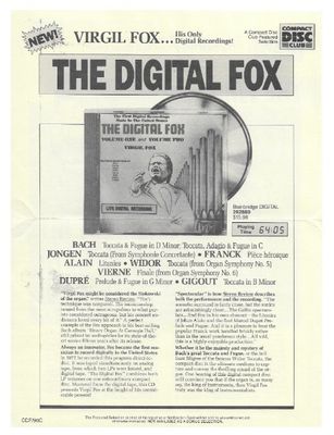 Fox, Virgil / The Digital Fox--Compact Disc Club / 1996