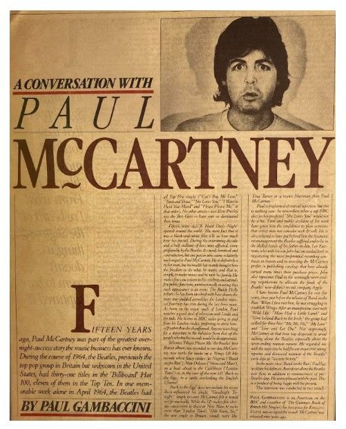 McCartney, Paul / A Conversation with Paul McCartney / 1979