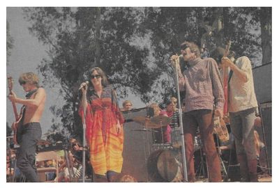 Jefferson Airplane / On Stage-Outdoors-Grace 2nd from Left / 1960s