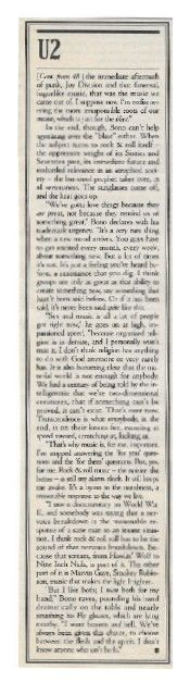 U2 / Rolling Stone Story / 10-1-92