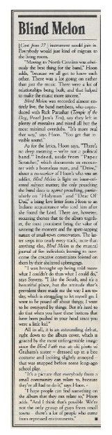 Blind Melon / Rolling Stone Story / 10-1-92
