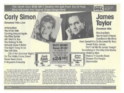 Simon, Carly / Greatest Hits Live / 1988 / with James Taylor
