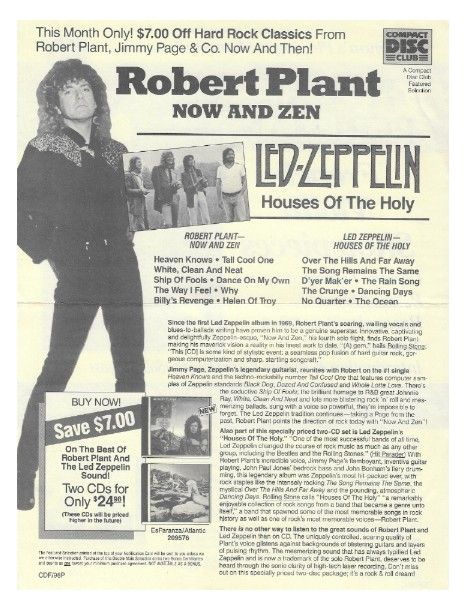 Plant, Robert / Now and Zen / 1988 / with Led Zeppelin