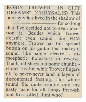 Trower, Robin / In City Dreams / 1978