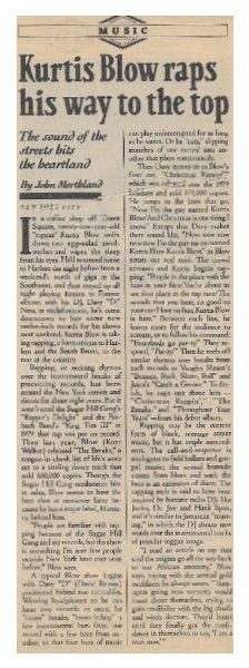 Blow, Kurtis / Kurtis Blow Raps His Way to the Top / 1981