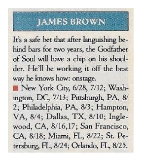 Brown, James / Tour Dates + Story / 1991
