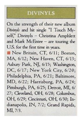Divinyls / Tour Dates + Story / 1991