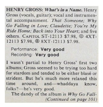 Gross, Henry / What's in a Name / 1981