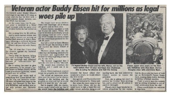Ebsen, Buddy / Legal Woes Pile Up / 1984