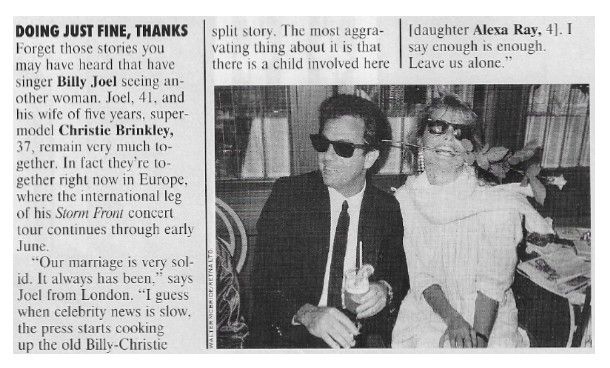 Joel, Billy--Christie Brinkley / Doing Just Fine, Thanks / 1990