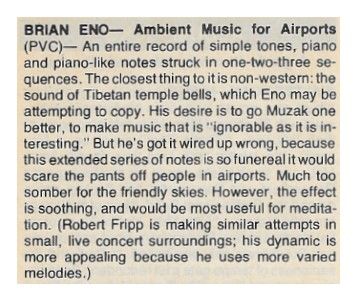 Eno, Brian / Ambient Music for Airports / 1979